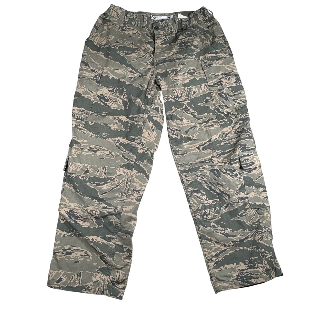 US Air Force ABU Tiger Stripe Camo Cargo Pants Mens 36S Military Ripstop Pants